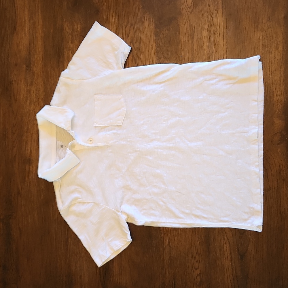 Gap Kids White Jersey Polo Lg